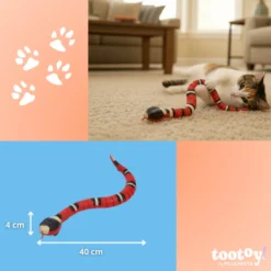 Tootoy! Chase & Play Brinquedo interativo cobra elétrica para gatos
