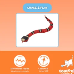 Tootoy! Chase & Play Brinquedo interativo cobra elétrica para gatos