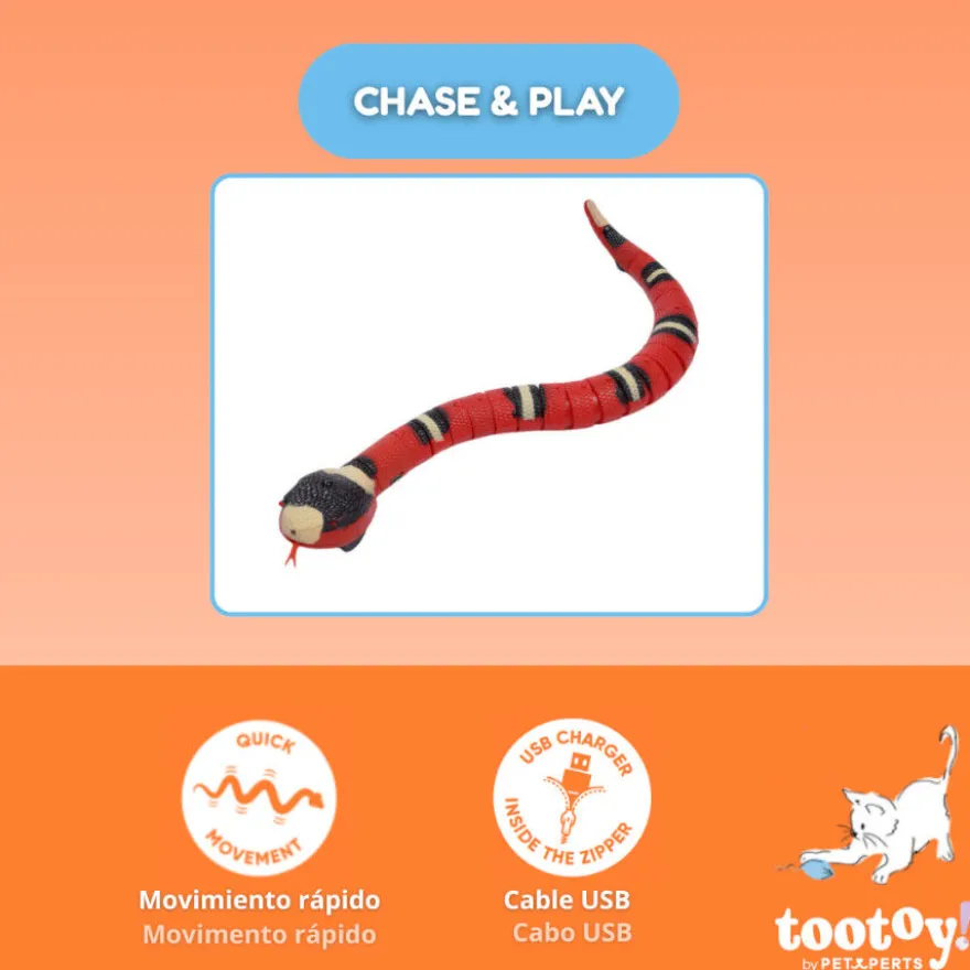 Tootoy! Chase & Play Brinquedo interativo cobra elétrica para gatos