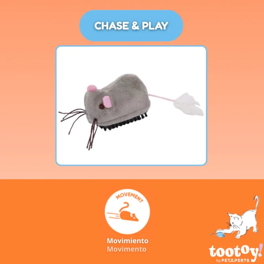 Tootoy! Chase & Play Brinquedo Rato interativo de correr para gato