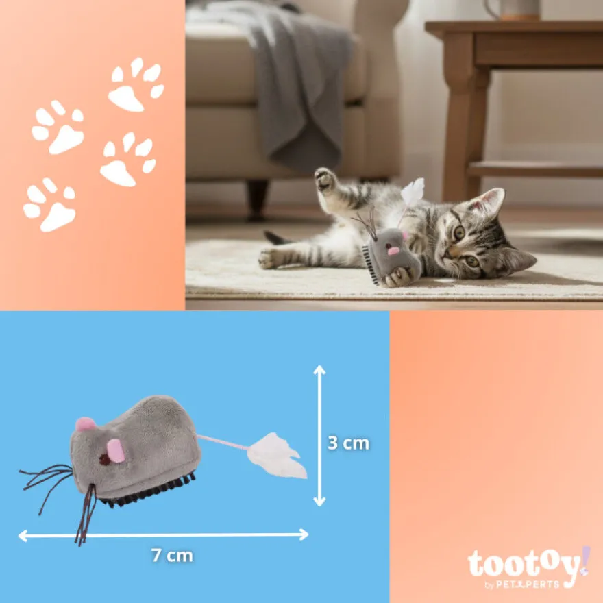 Tootoy! Chase & Play Brinquedo Rato interativo de correr para gato