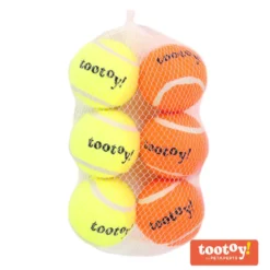 Tootoy! Chase Six Squeaker Ball pack de bolas de ténis para cães