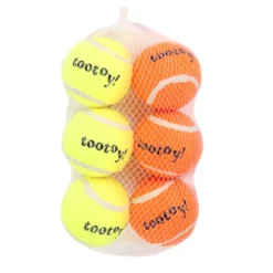 Tootoy! Chase Six Squeaker Ball pack de bolas de ténis para cães