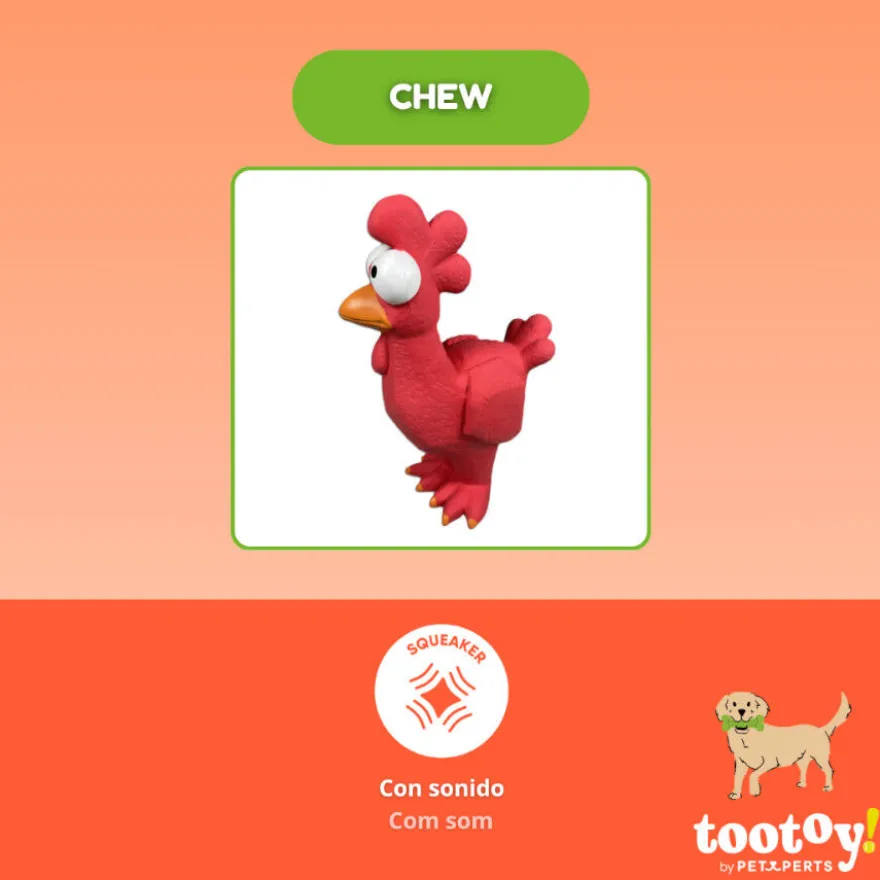Tootoy! Chew Brinquedo galinha divertida para cães