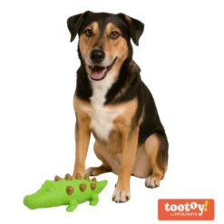 Tootoy! Chew Croco Treat mordedor dispensador de snacks para cães