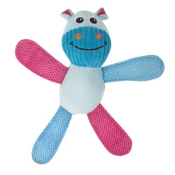 Tootoy! Chew Fetch It Hippo Azul e Rosa Peluche para cães