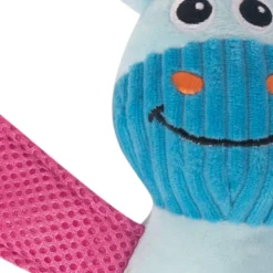 Tootoy! Chew Fetch It Hippo Azul e Rosa Peluche para cães