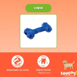 Tootoy! Chew Mordedor osso de borracha grande para cães