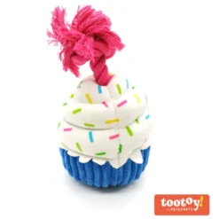 Tootoy! Comfort Birthday Cupcake Cuddler peluche com som para cães