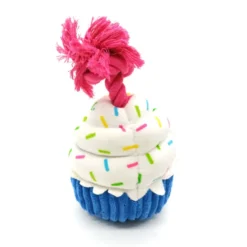 Tootoy! Comfort Birthday Cupcake Cuddler peluche com som para cães