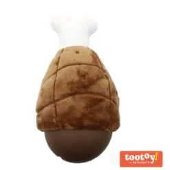 Tootoy! Comfort Chicken Leg Cuddler peluche porta-snacks para cães