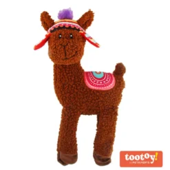 Tootoy! Comfort Long Legs Alpaca peluche com som para cães