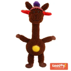 Tootoy! Comfort Long Neck Alpaca peluche com bola para cães