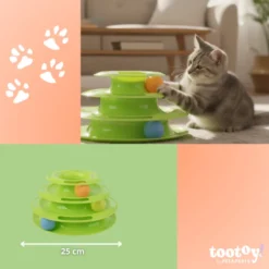 Tootoy! Interactive & Stimulate Brinquedo torre interativa para gatos