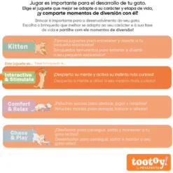 Tootoy! Interactive & Stimulate Vara arco-íris para gatos