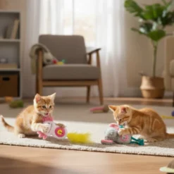 Tootoy! Kitten Peluche de elefante e axolote para gatos