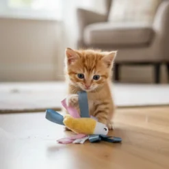 Tootoy! Kitten Peluche Peixe com laço para gatos