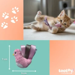 Tootoy! Kitten Peluche Pássaro com laço para gatos