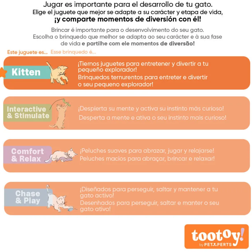 Tootoy! Kitten Vara bicho-preguiça para gatos