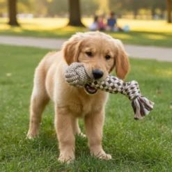 Tootoy! Pull Bola com apito e corda para cães