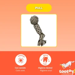 Tootoy! Pull Bola com apito e corda para cães