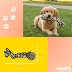 Tootoy! Pull Bola com apito e corda para cães