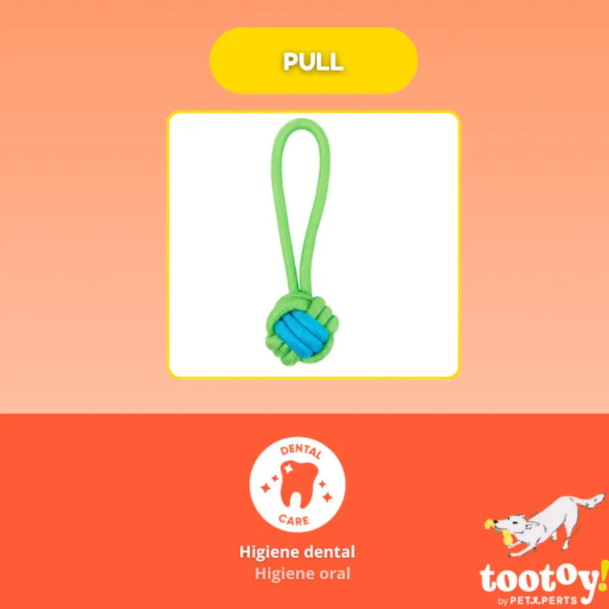 Tootoy! Pull Bola de corda com pega para cães