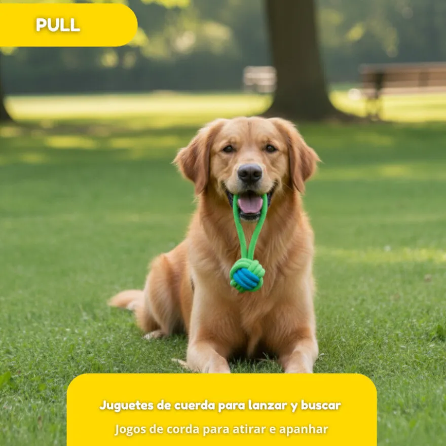 Tootoy! Pull Bola de corda com pega para cães