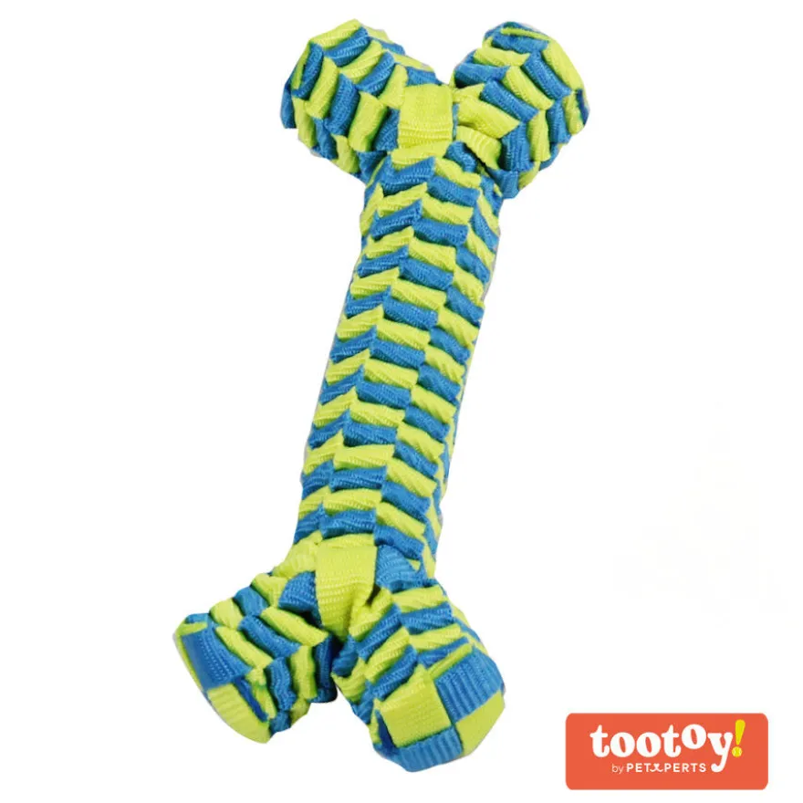 Tootoy! Pull Braided Nylon Bone mordedor de corda para cães