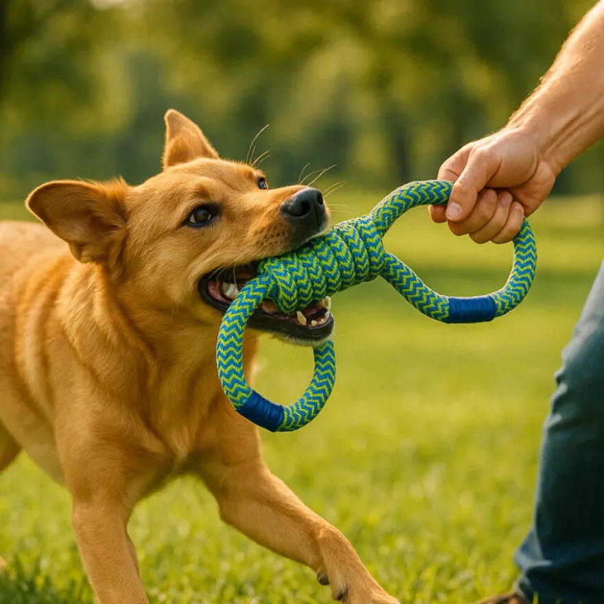Tootoy! Pull Brinquedo de corda em oito para cães
