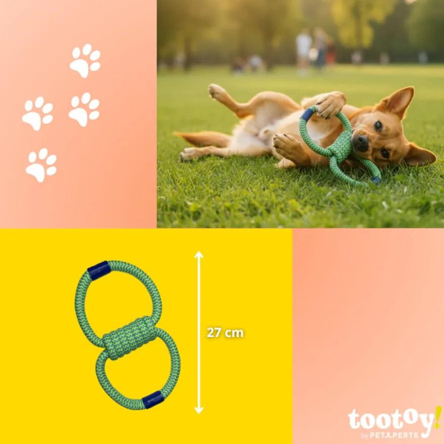 Tootoy! Pull Brinquedo de corda em oito para cães