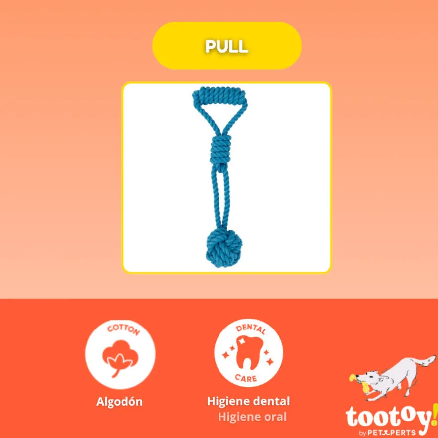 Tootoy! Pull Mordedor corda com bola e pega para cães