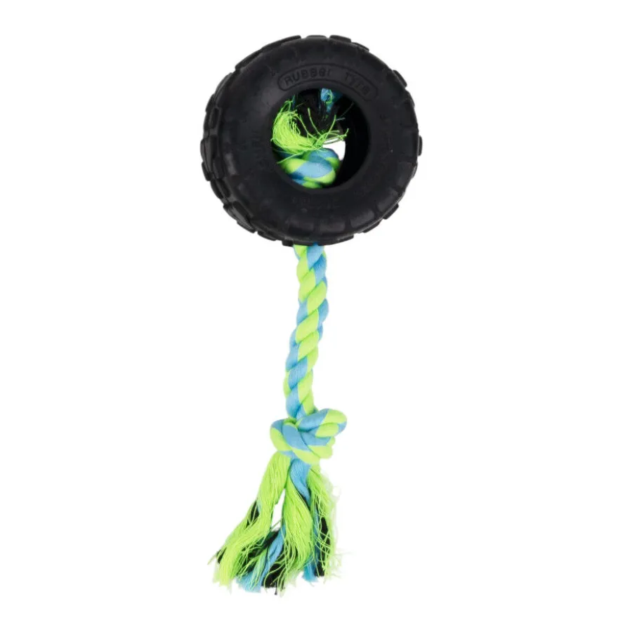 Tootoy! Pull Mordedor pneu de corda pequeno para cães