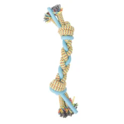 Tootoy! Pull Multi-texture Rope Azul Mordedor corda para cães
