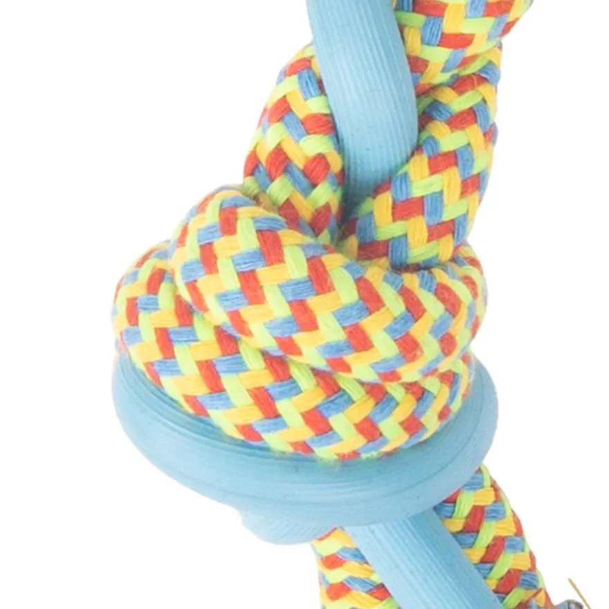 Tootoy! Pull Multi-texture Rope Azul Mordedor corda para cães