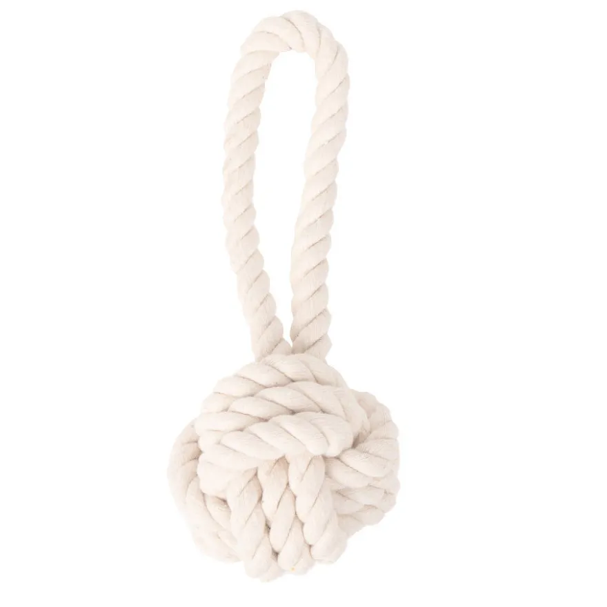 Tootoy! Pull Natural Rope Ball bola com corda e pega para cães