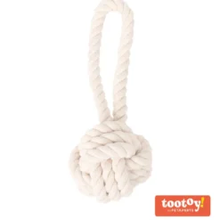 Tootoy! Pull Natural Rope Ball bola com corda e pega para cães