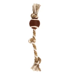 Tootoy! Pull RopeTennisball Natural bola de ténis com corda para cães