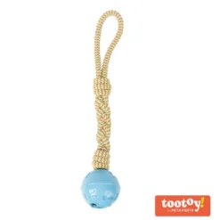 Tootoy! Pull Rope & Treatball Azul bola com corda e porta-snacks para cães