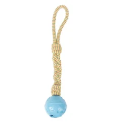 Tootoy! Pull Rope & Treatball Azul bola com corda e porta-snacks para cães