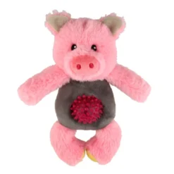 Tootoy! Puppy Multitexture Pink Pig Cuddler peluche para cães