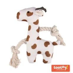 Tootoy! Puppy White Giraffe peluche com som para cães