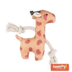 Tootoy! Puppy Yellow Giraffe peluche com som para cães