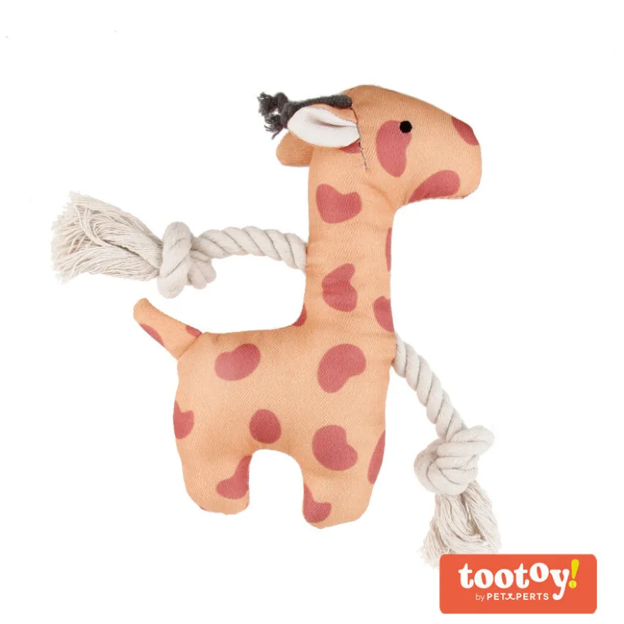 Tootoy! Puppy Yellow Giraffe peluche com som para cães