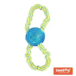 Tootoy! Super elastic toy Blue Bola com Corda Azul para cães