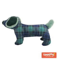 Tootoy! Tartan Dog Cuddler Blue Teckel de Peluche para cães