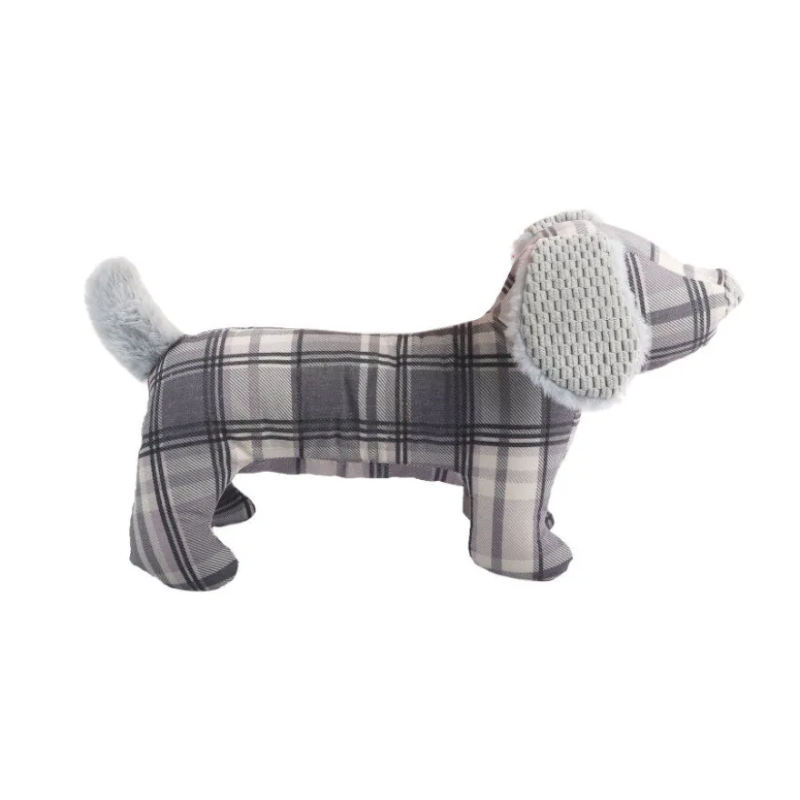 Tootoy! Tartan Dog Cuddler Grey Peluche Teckel para cães