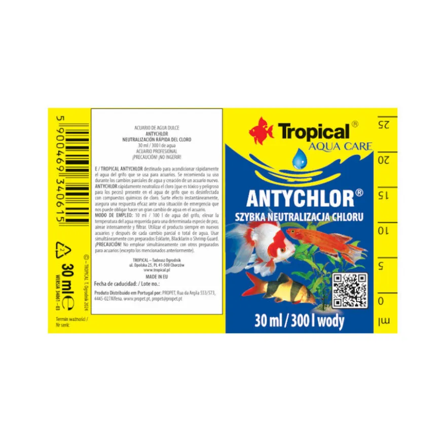 Tropical Antychlor Neutralização rápida do cloro para aquários de água doce