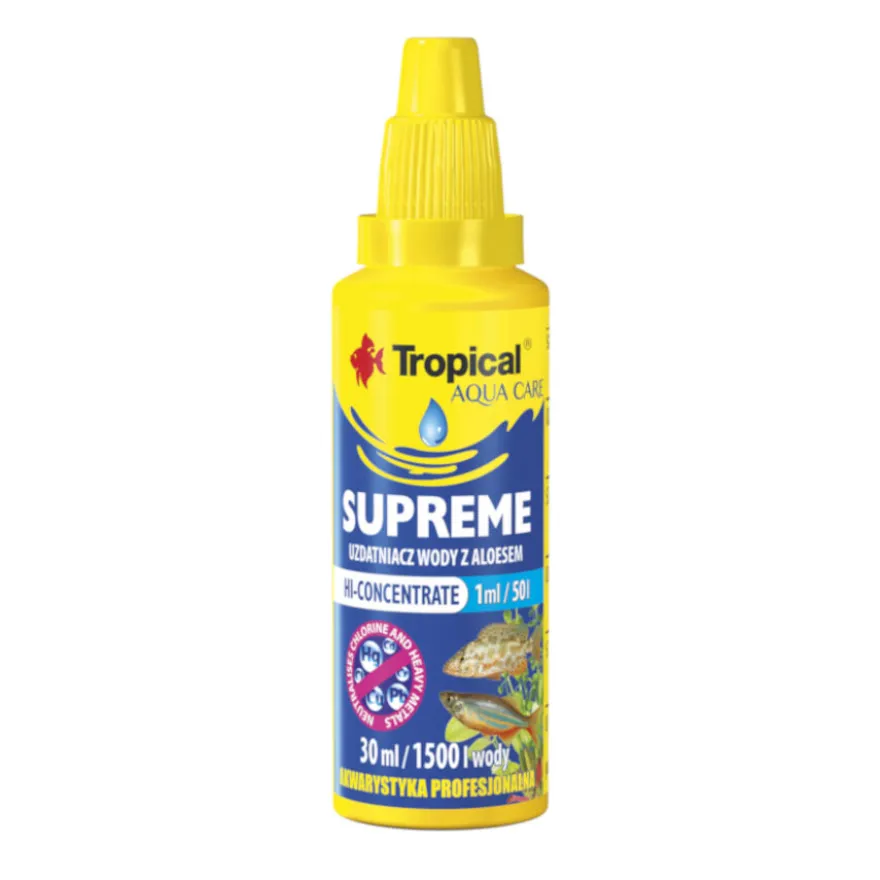 Tropical Supreme Acondicionador de água com aloe vera para aquários de agua doce.