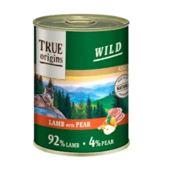 True Origins Adult Wild Cordeiro e Pera lata para cães
